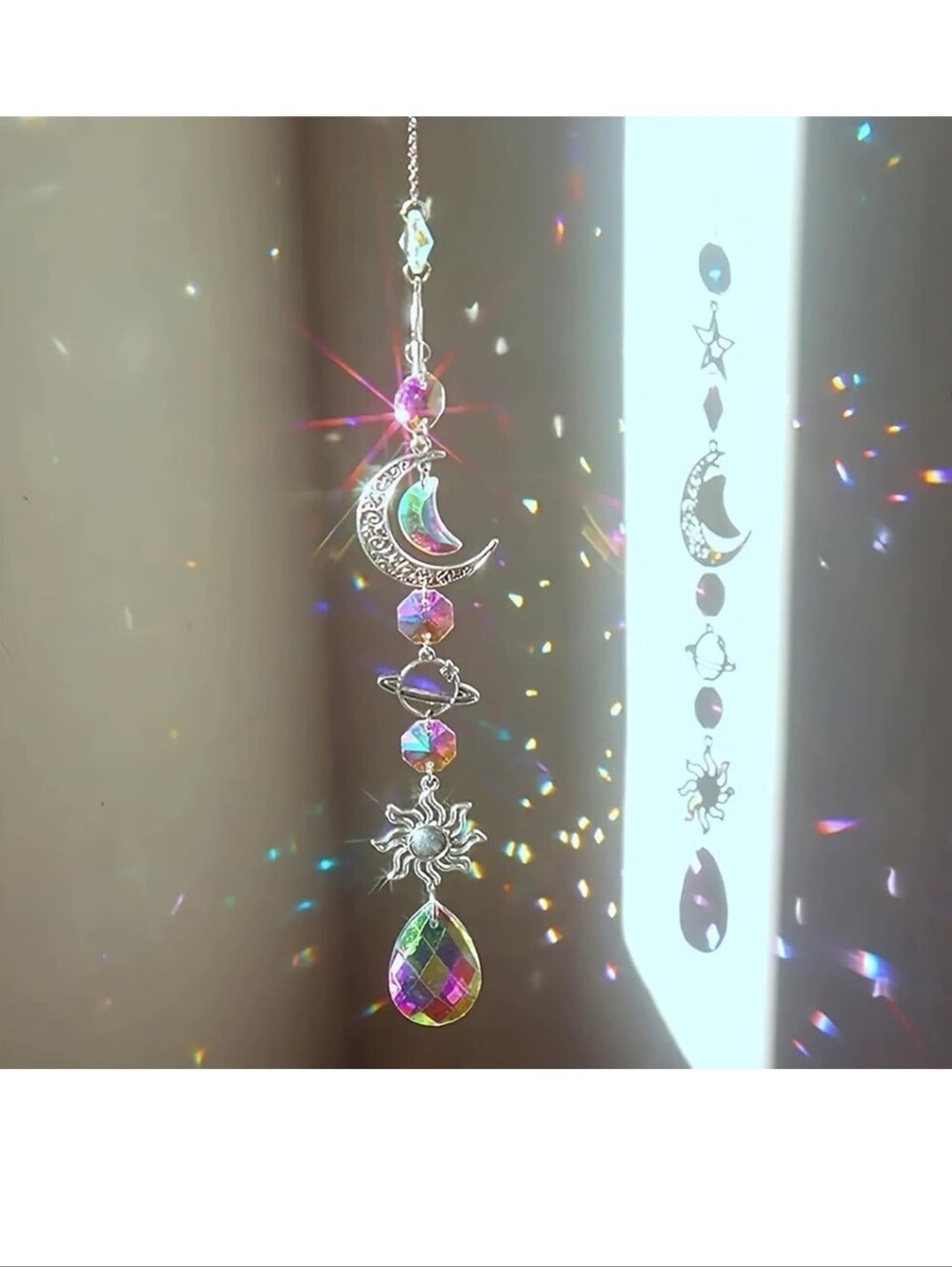 New Moon & Sun Crystal Suncatcher #1660-267
